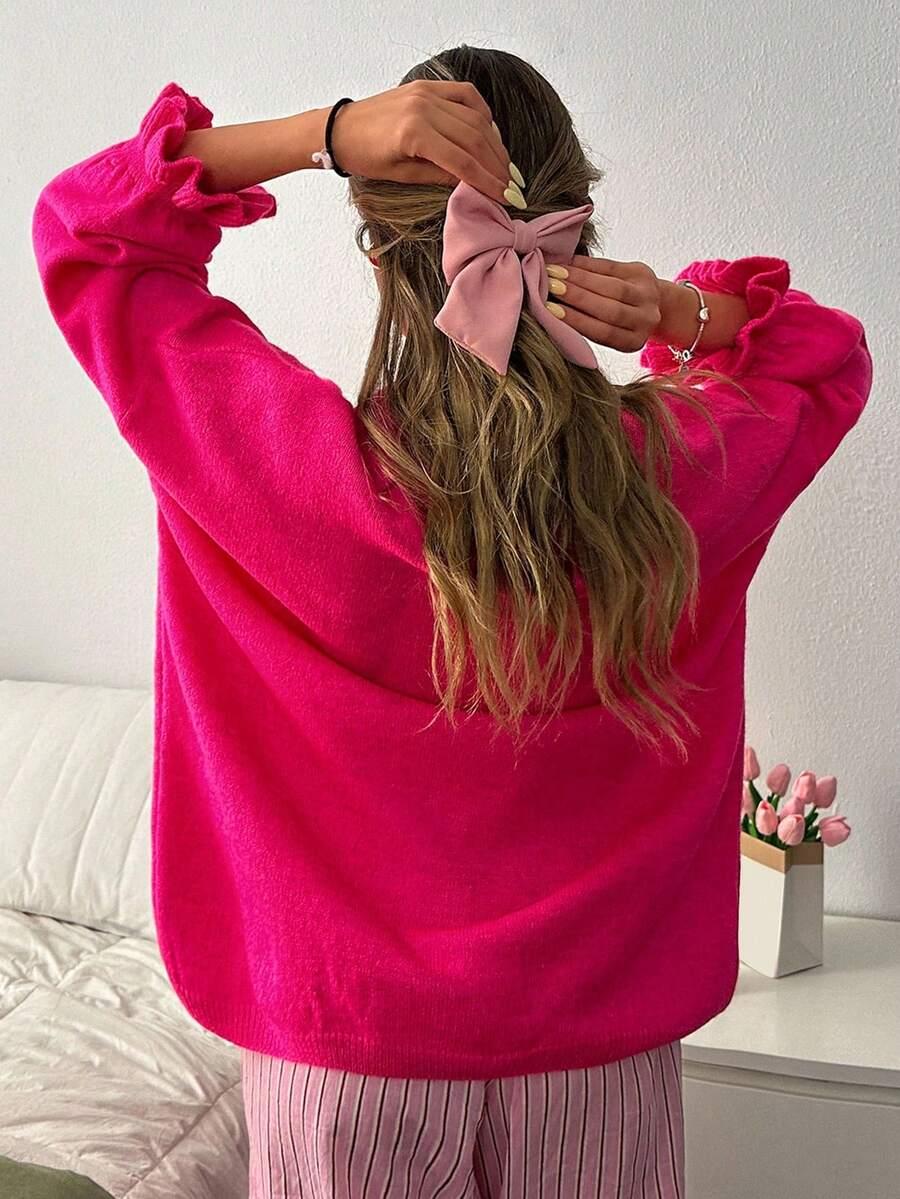RÓŻOWY SWETER OVERSIZE