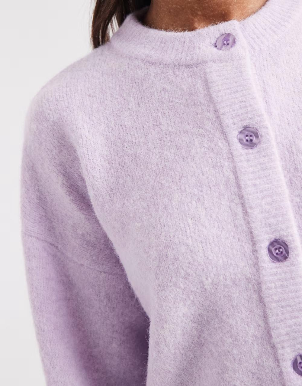 fioletowy rozpinany sweter