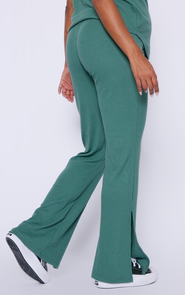 prążkowane ciążowe zielone spodnie logo