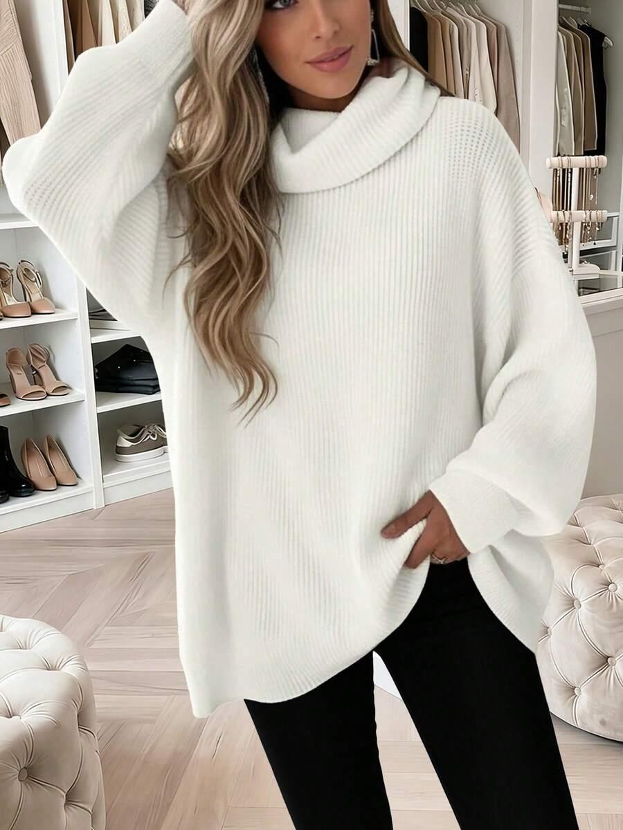 biały sweter golf