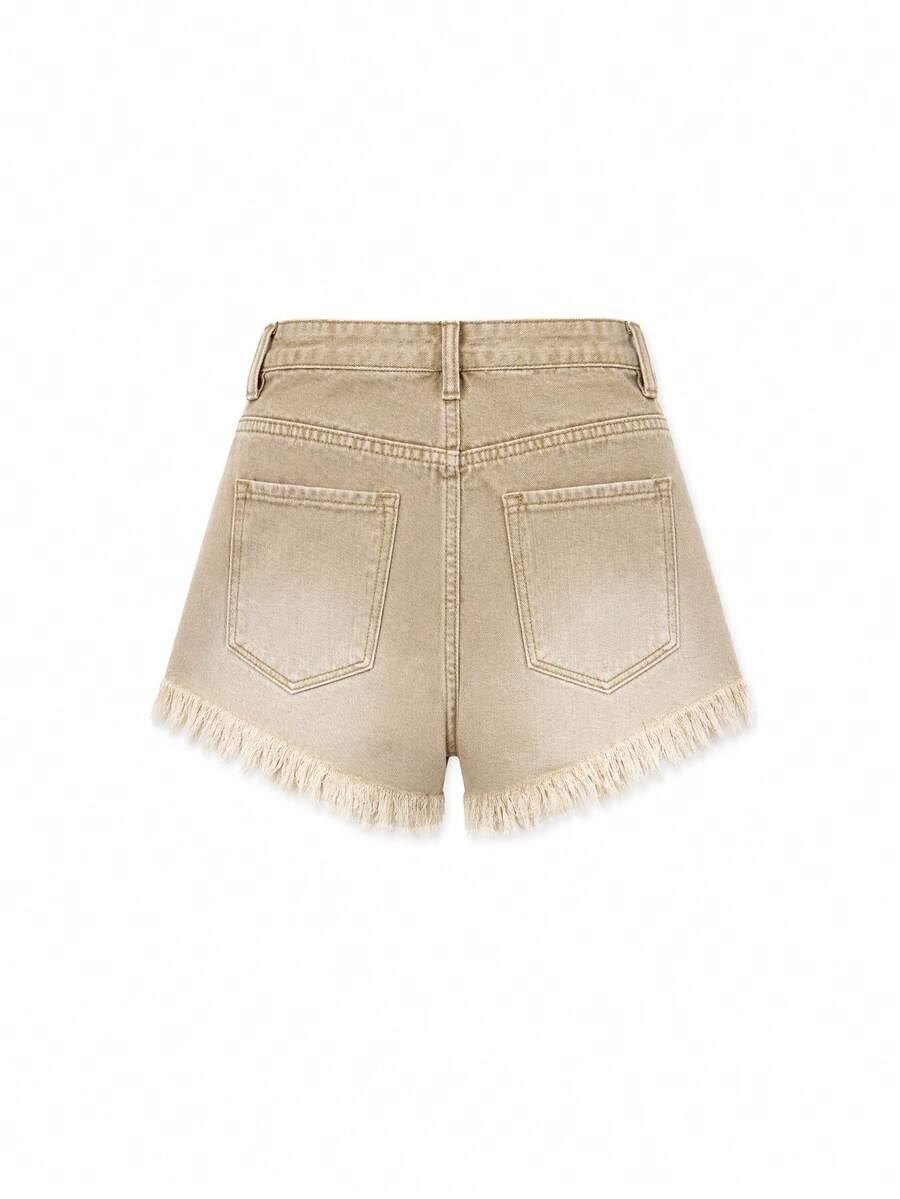 beżowe spodenki jeans