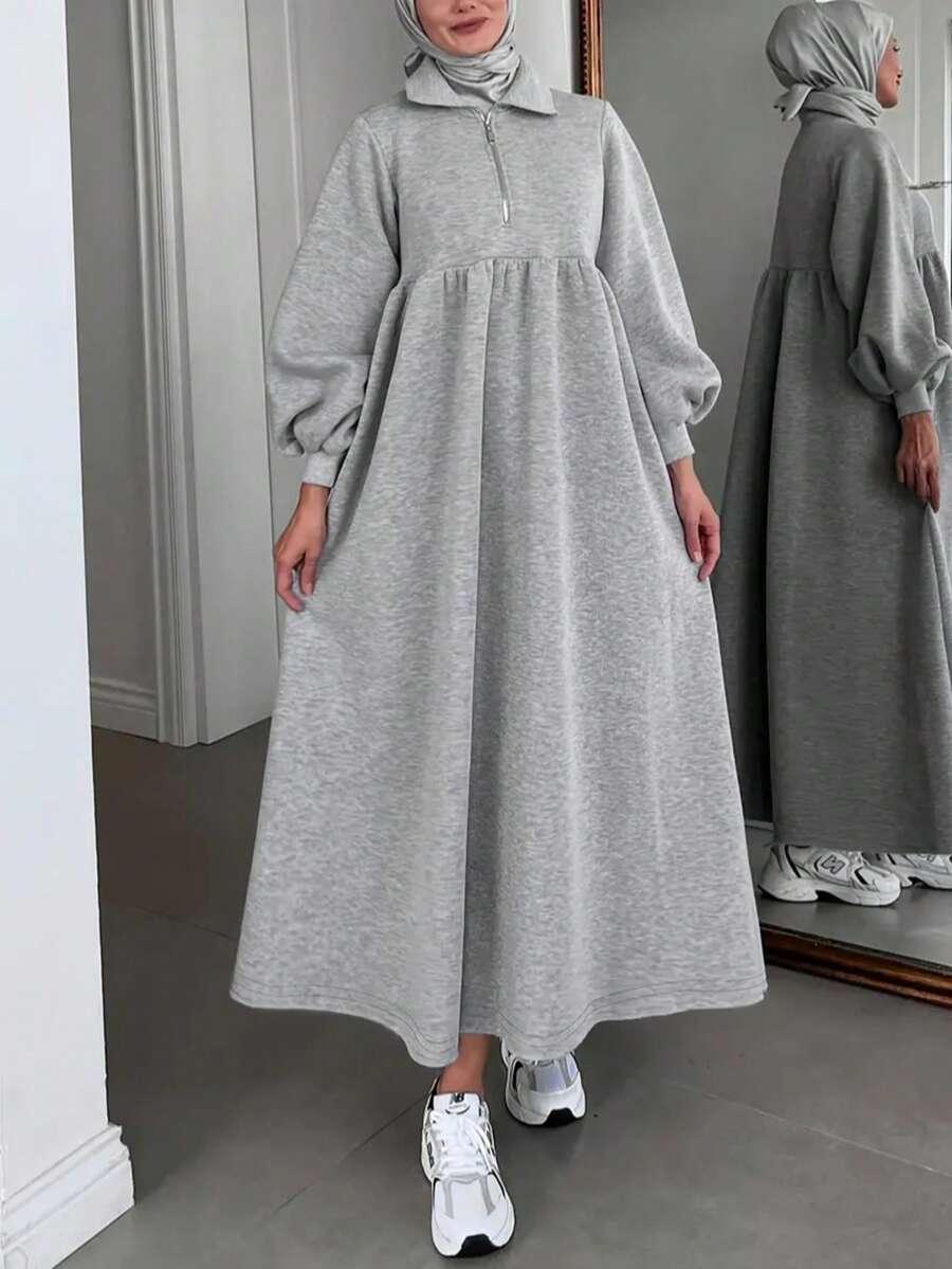 szara maxi sukienka