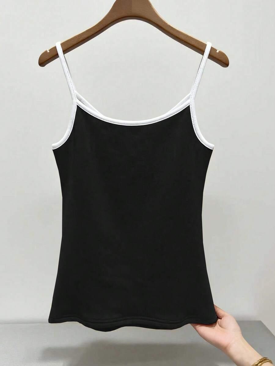 czarny top kontrast 