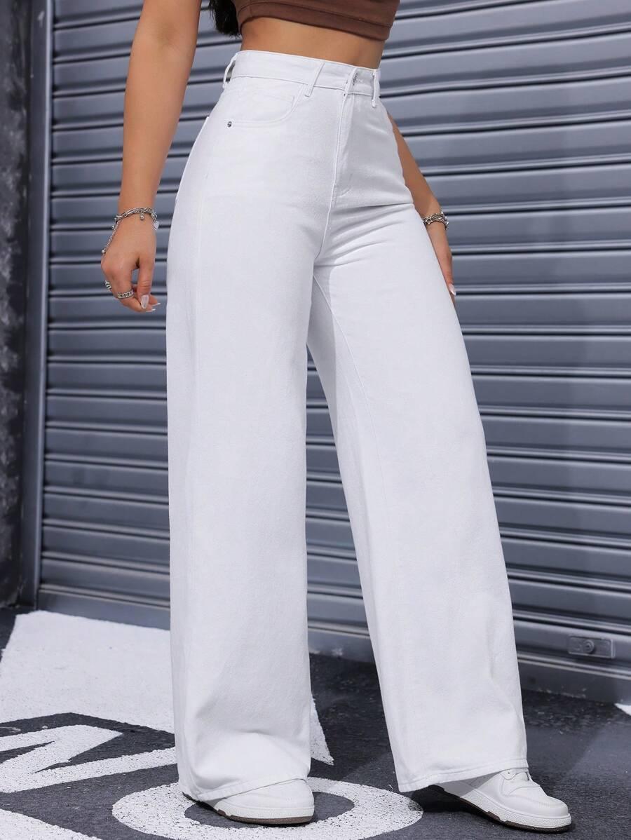 BIAŁE SPODNIE JEANS