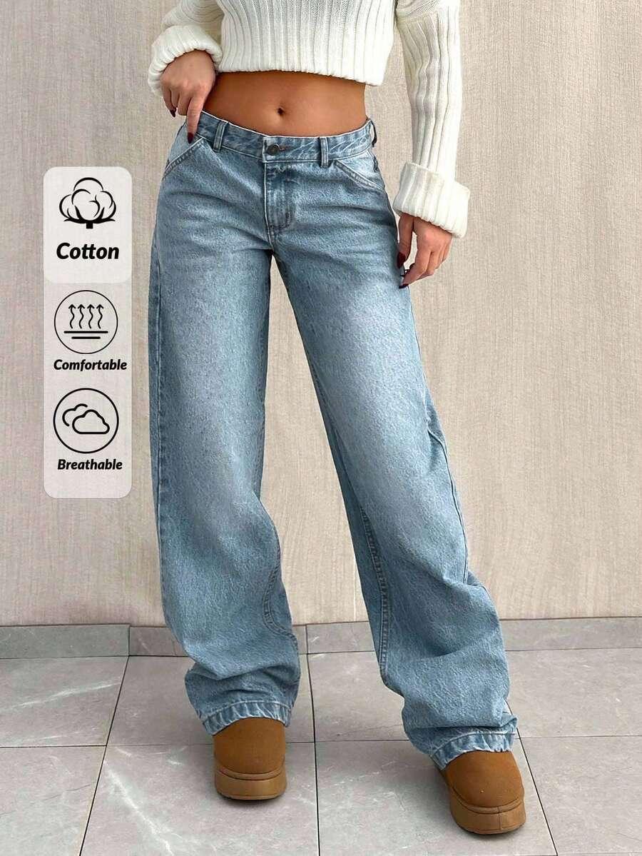 niebieskie spodnie jeans 