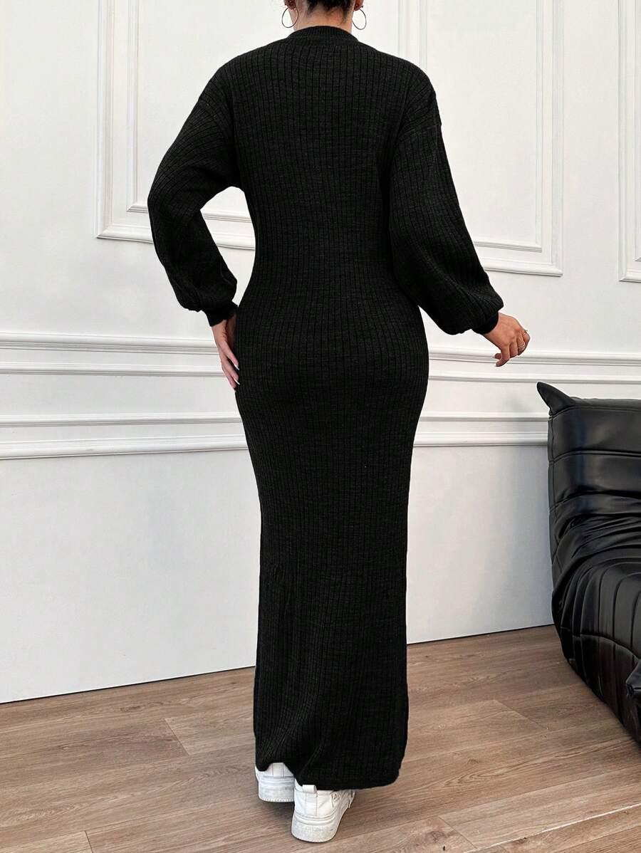 CZARNA MAXI SUKIENKA dzianina