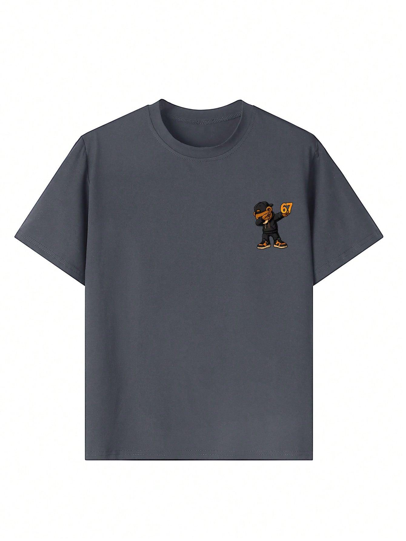 SZARY T-SHIRT PRINT
