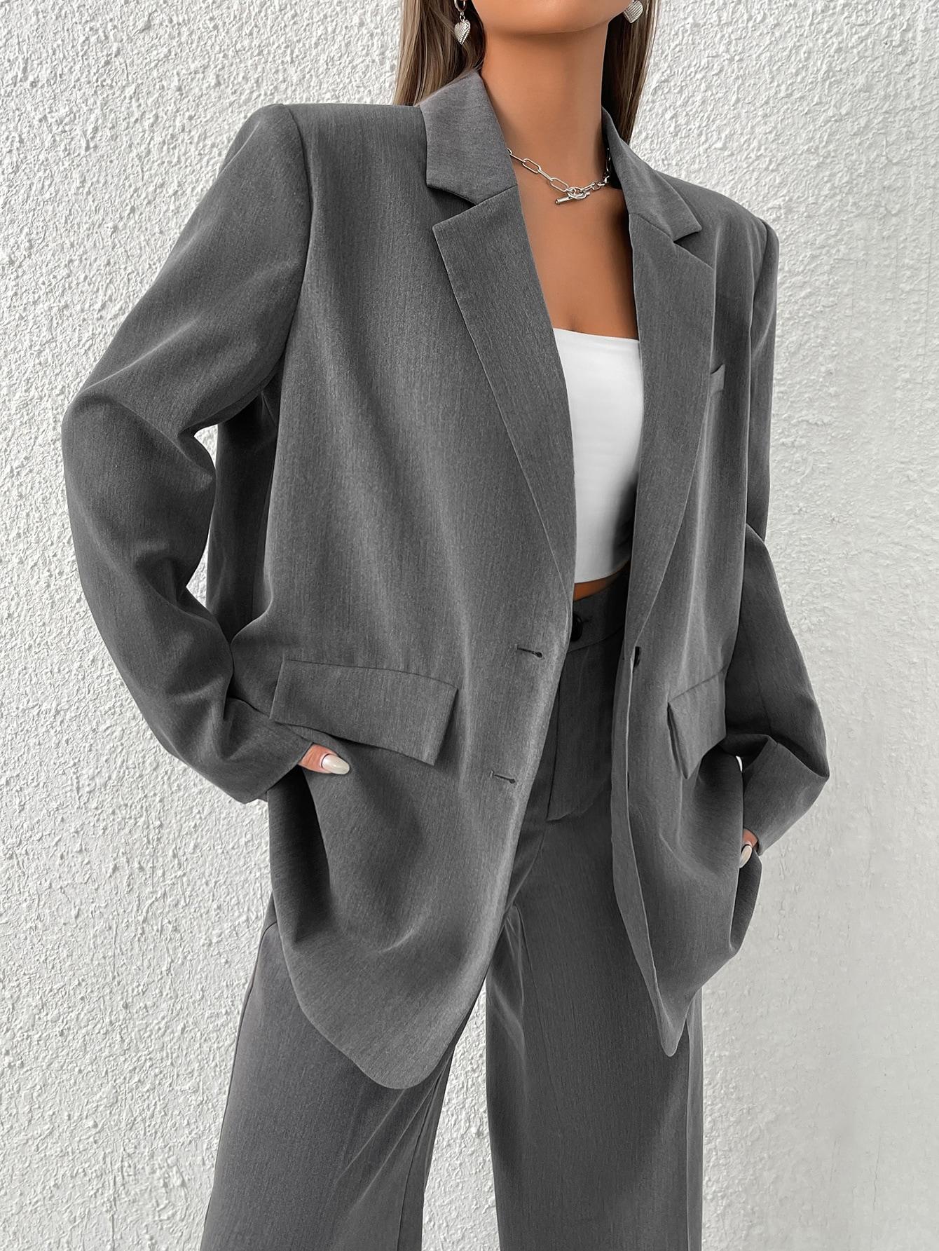 SZARA MARYNARKA OVERSIZE