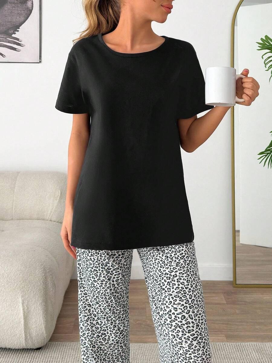 spodnie od piżamy animal print