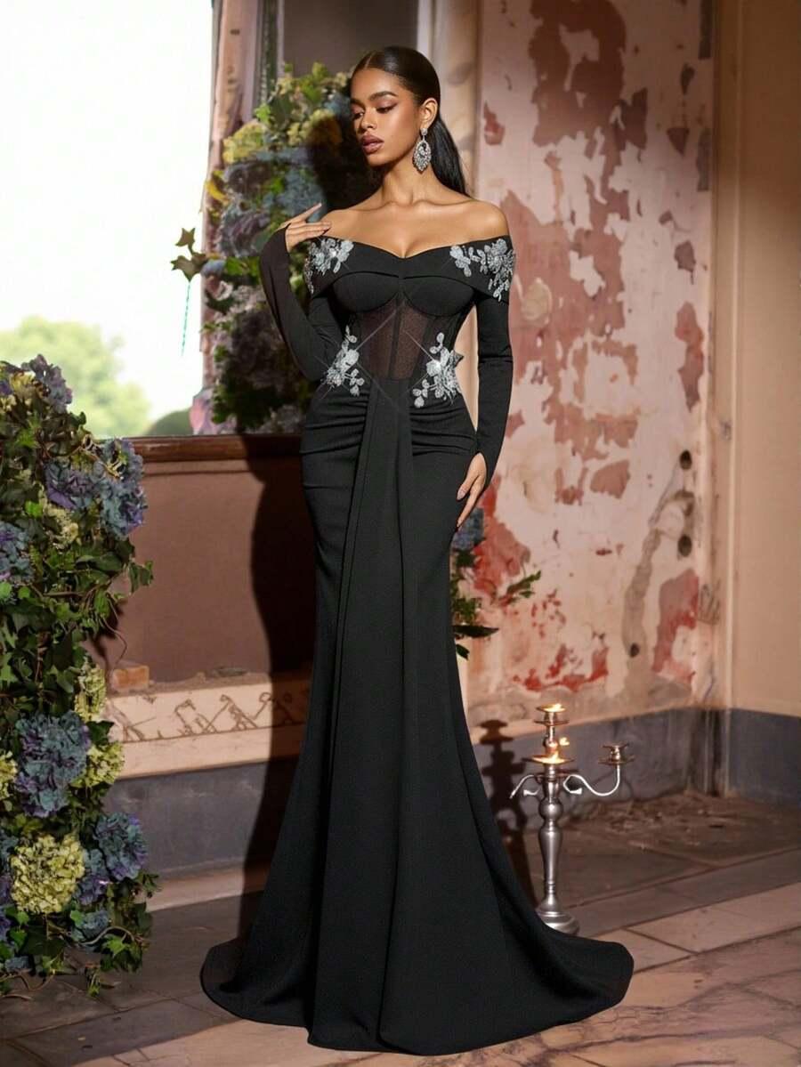 CZARNA MAXI SUKIENKA