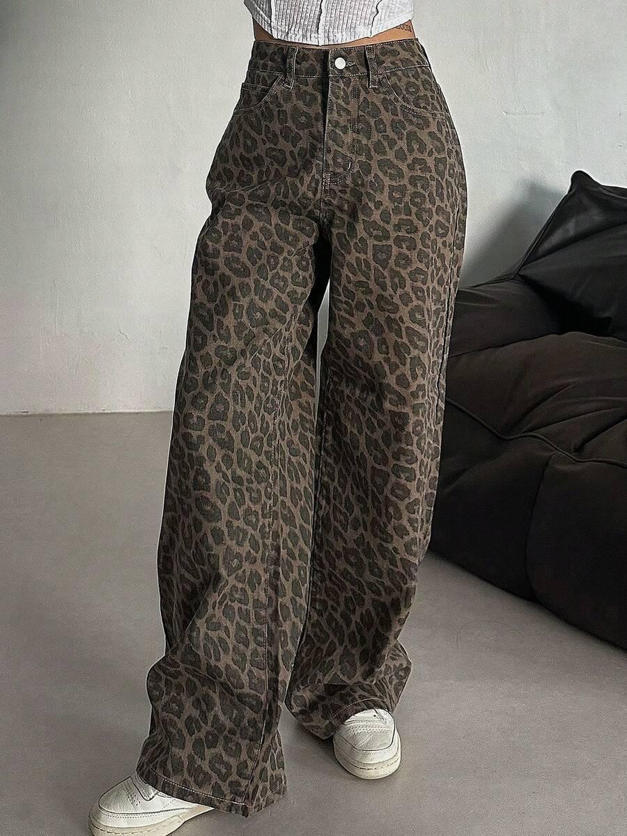 SPODNIE JEANS ANIMAL PRINT