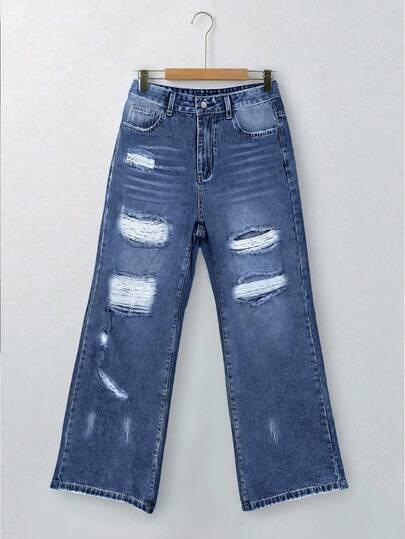 NIEBIESKIE SPODNIE JEANS