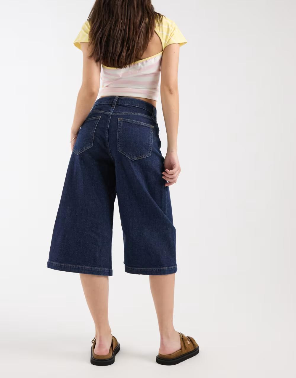 GRANATWE SPODNIE JEANS ZA KOLANO