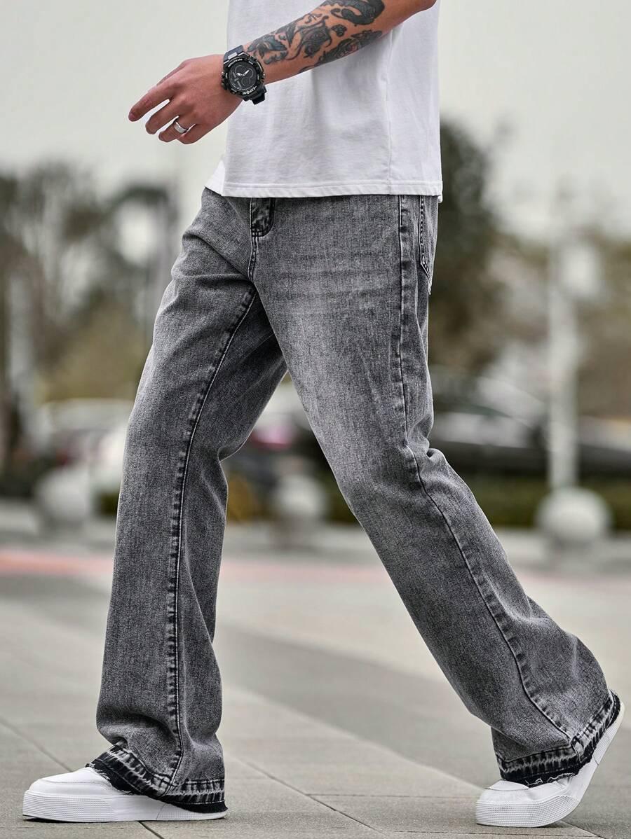 SZARE SPODNIE JEANS
