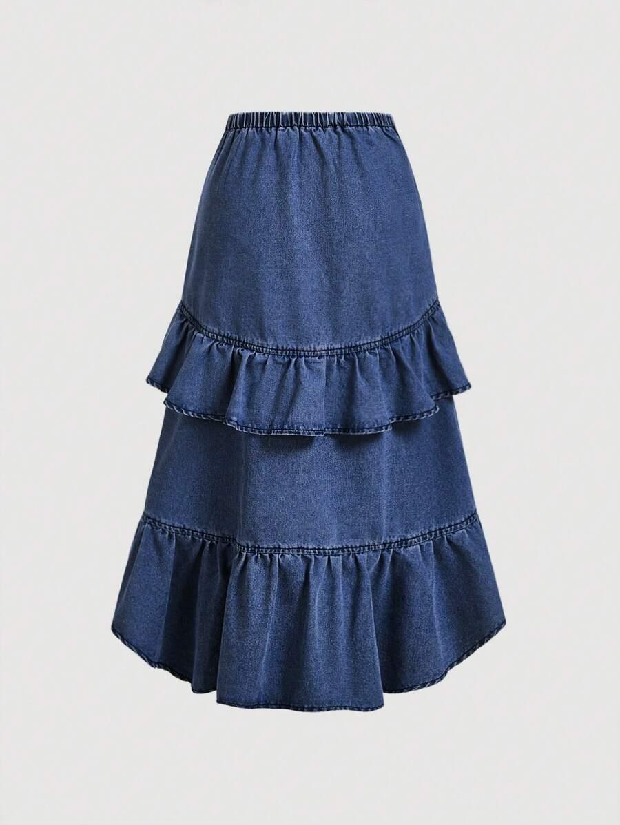 NIEBIESKA MAXI SPÓDNICA JEANS