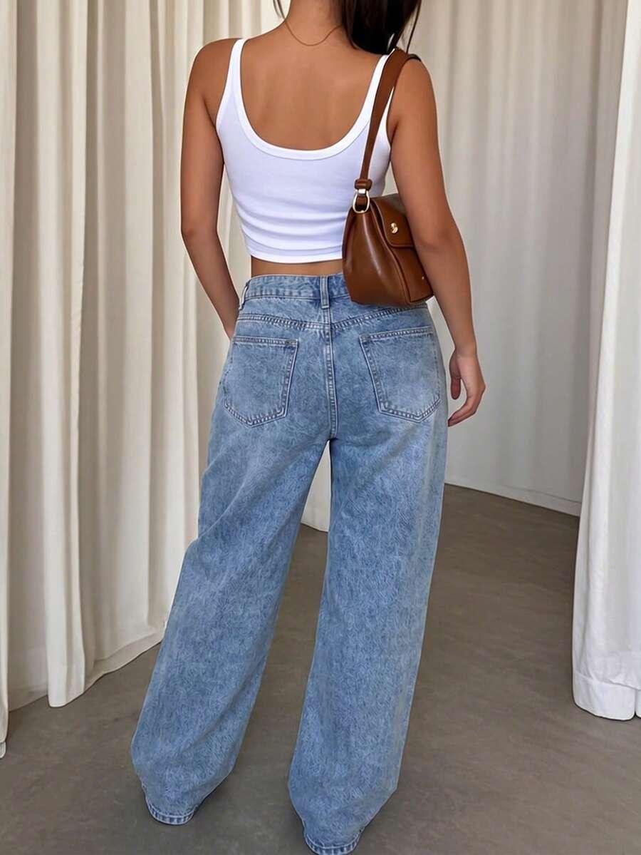 spodnie jeans wysoki stan