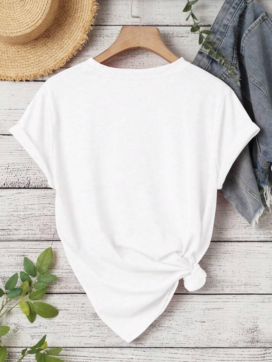 BIAŁY T-SHIRT NAPIS