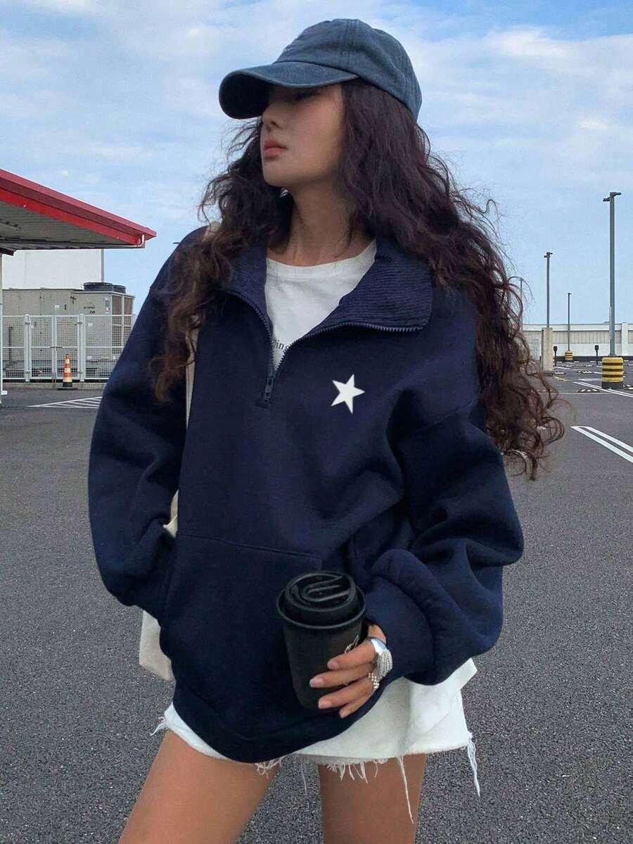 granatowa bluza oversize 