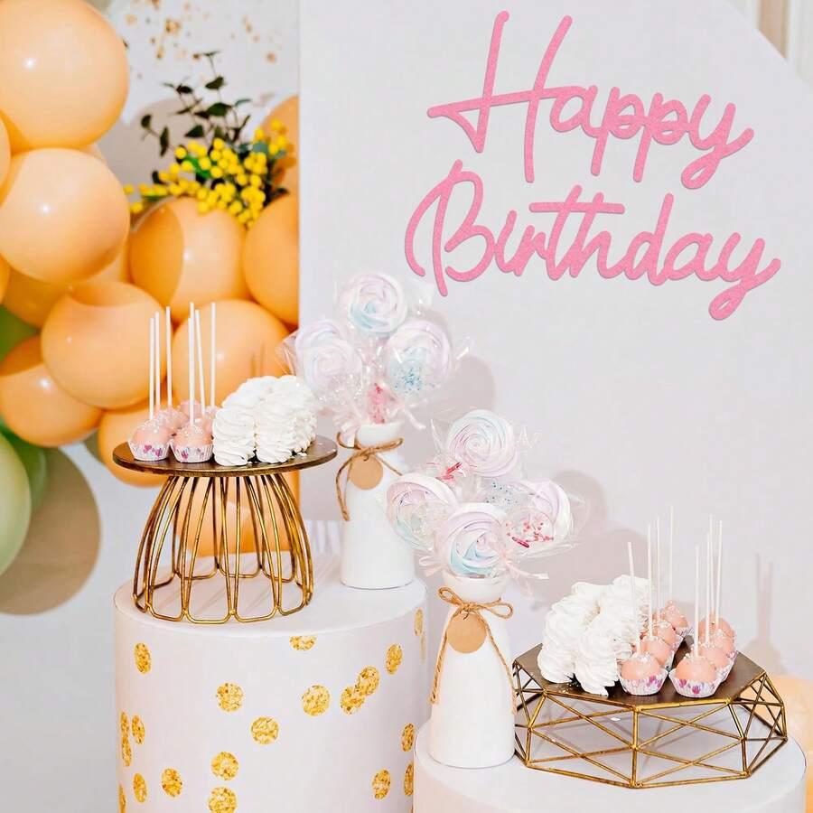 złoty napis happy birthday