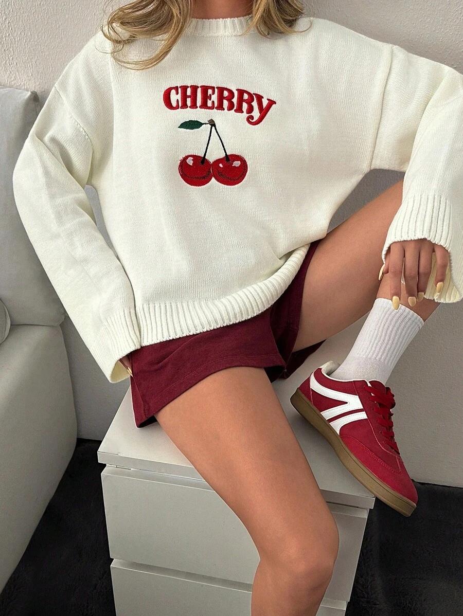 ECRU SWETER PRINT