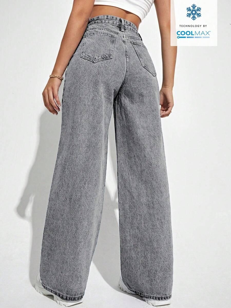 SZARE SPODNIE JEANS