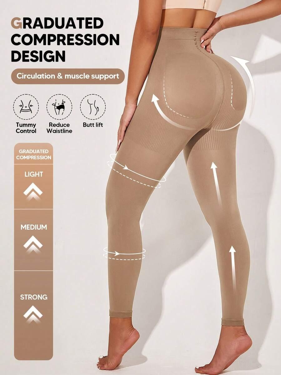 BRĄZOWE KOMPRESYJNE LEGGINSY