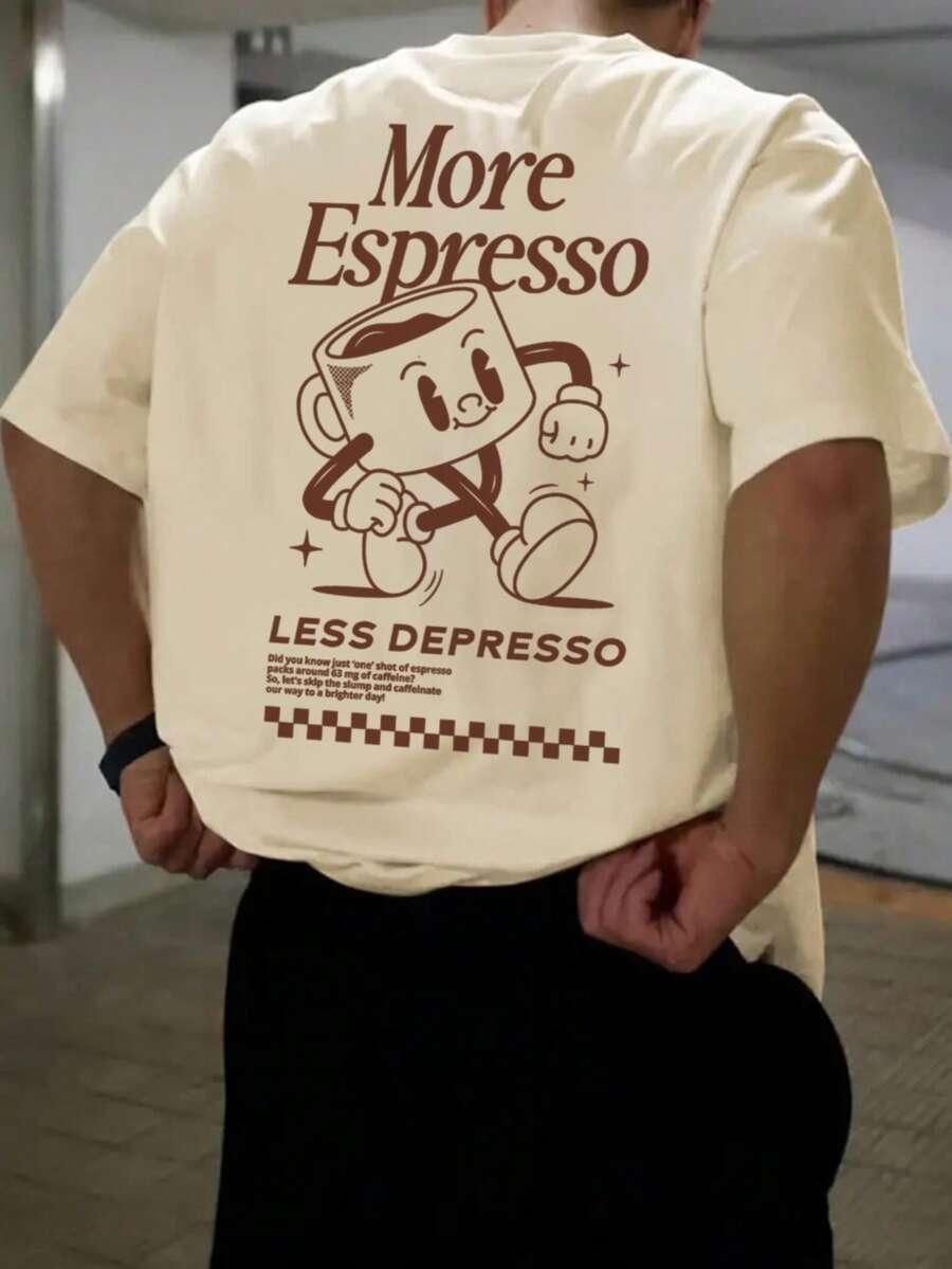 beżowy t-shirt nadruk 