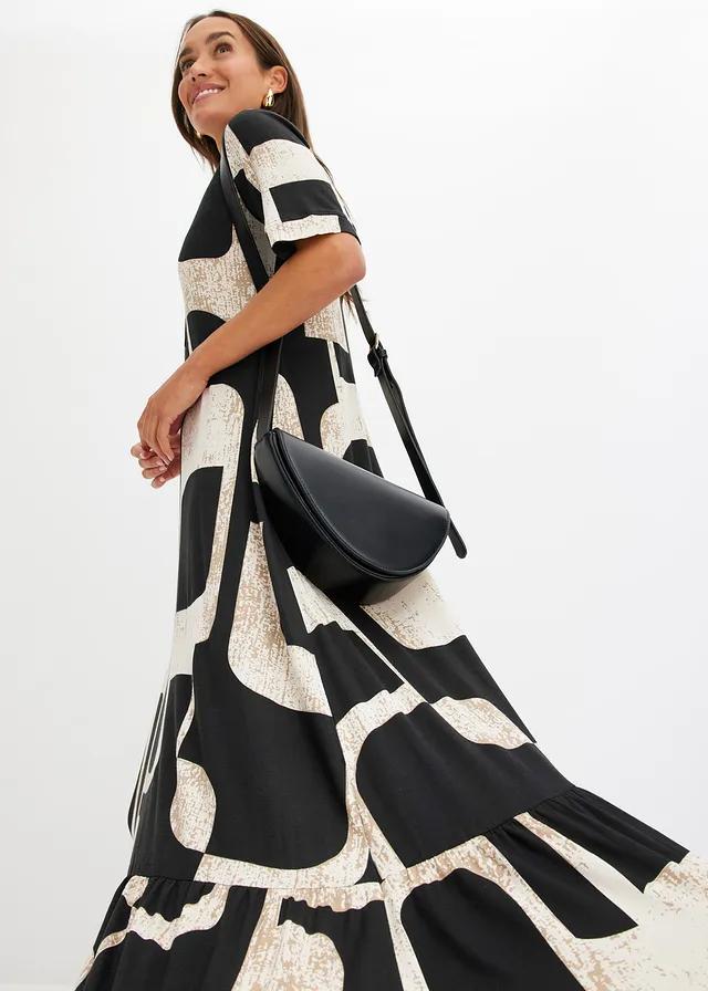 MAXI SUKIENKA V-NECK PRINT 