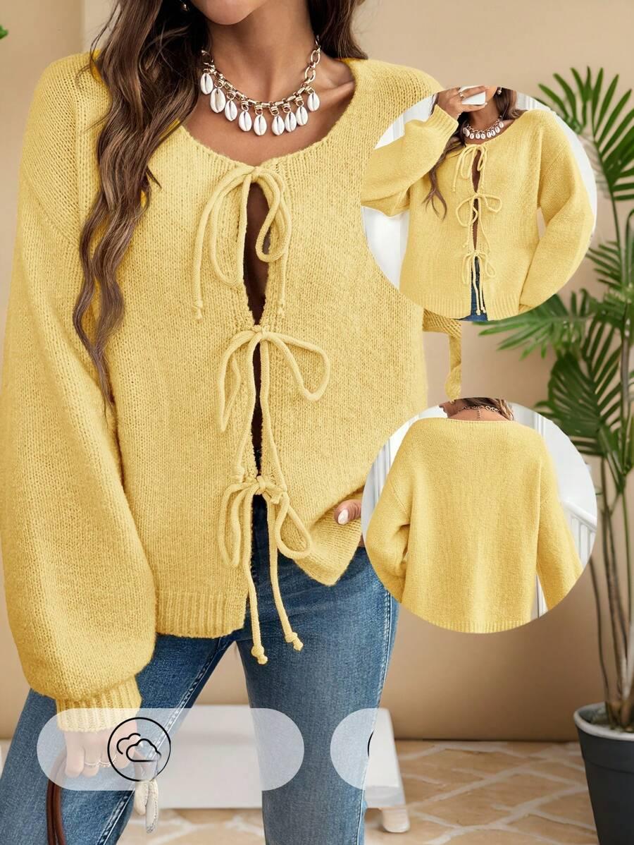 SWETER Z WIĄZANIEM