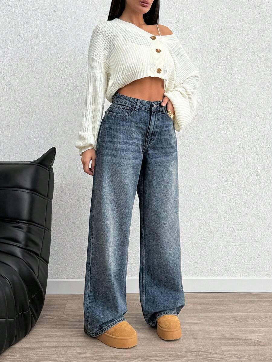 SPODNIE JEANS WYSOKI STAN