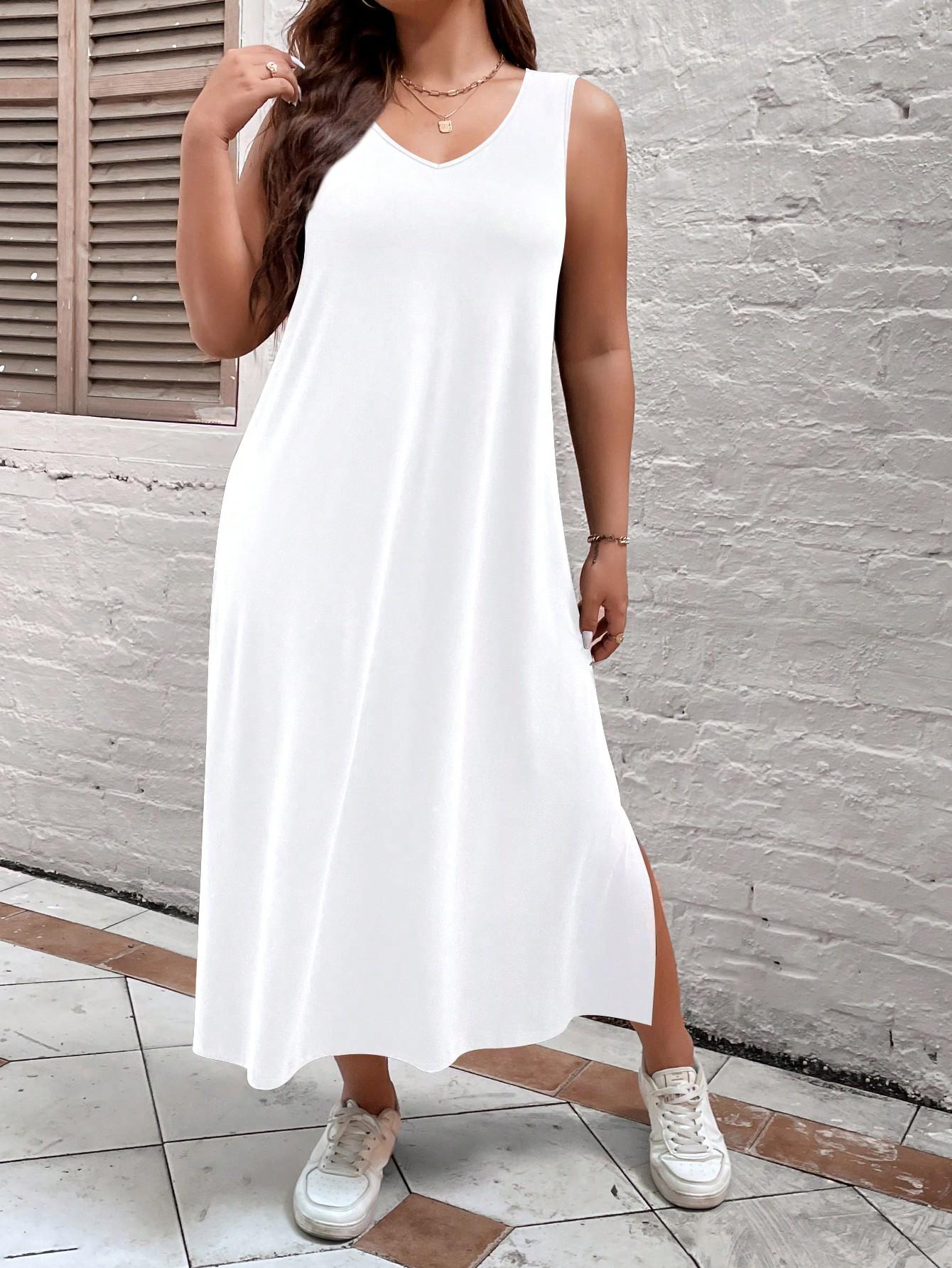 czarna sukienka v neck rozcięcia