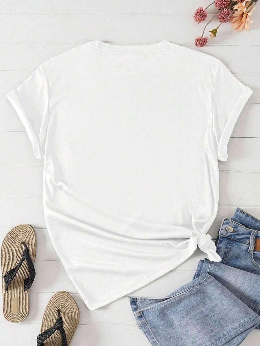 BIAŁY T-SHIRT NADRUK