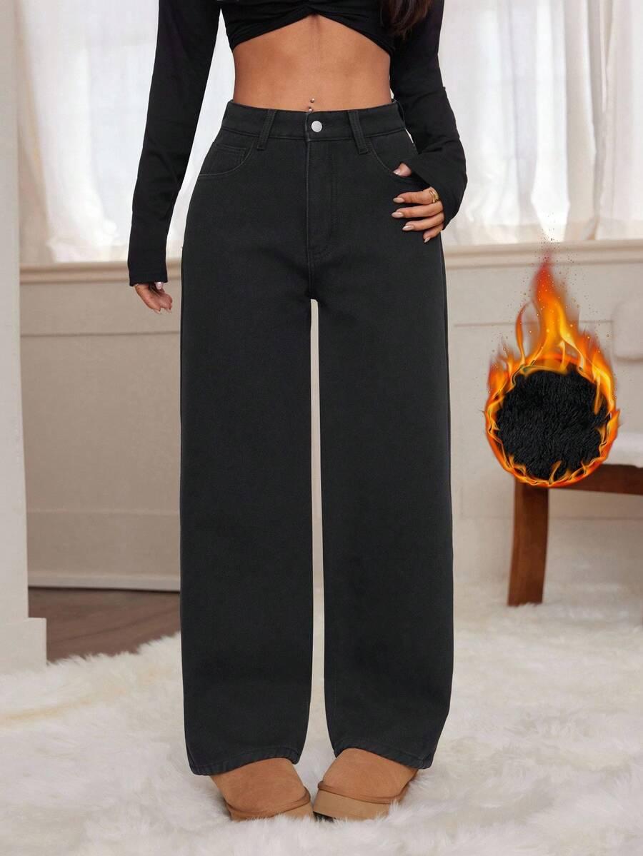 ocieplane spodnie jeans