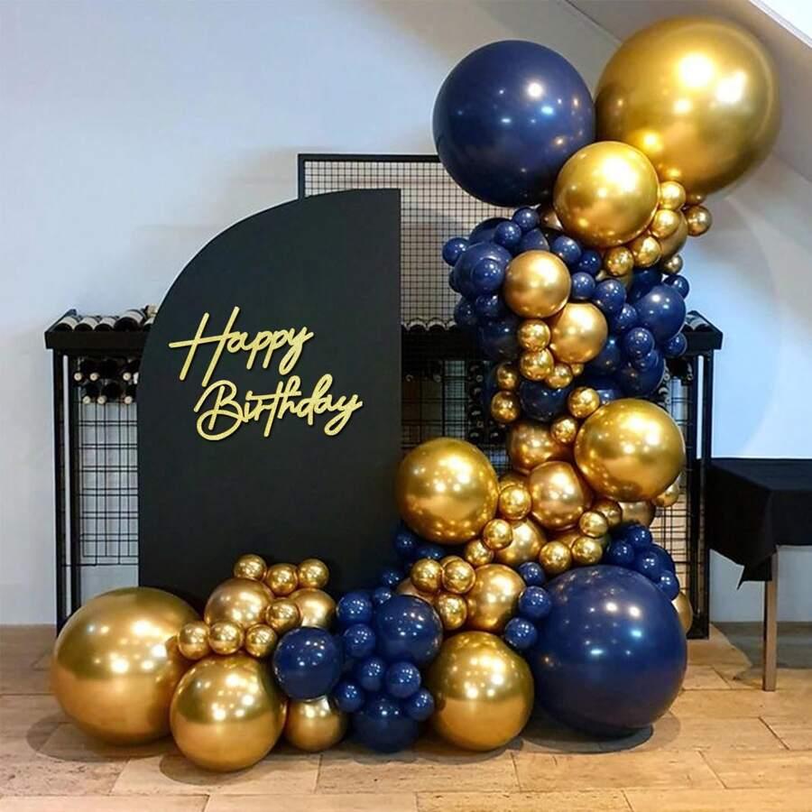złoty napis na ściankę happy birthday