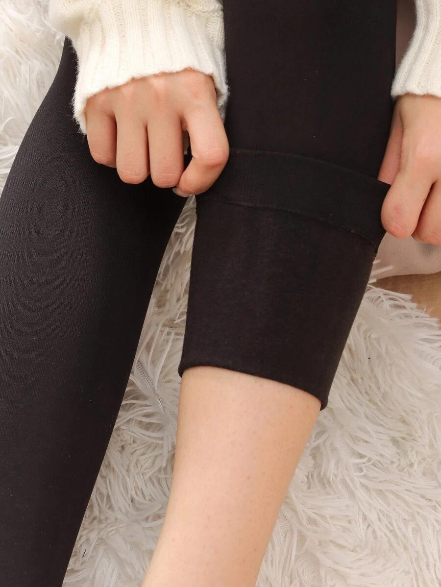 czarne ocieplane legginsy 