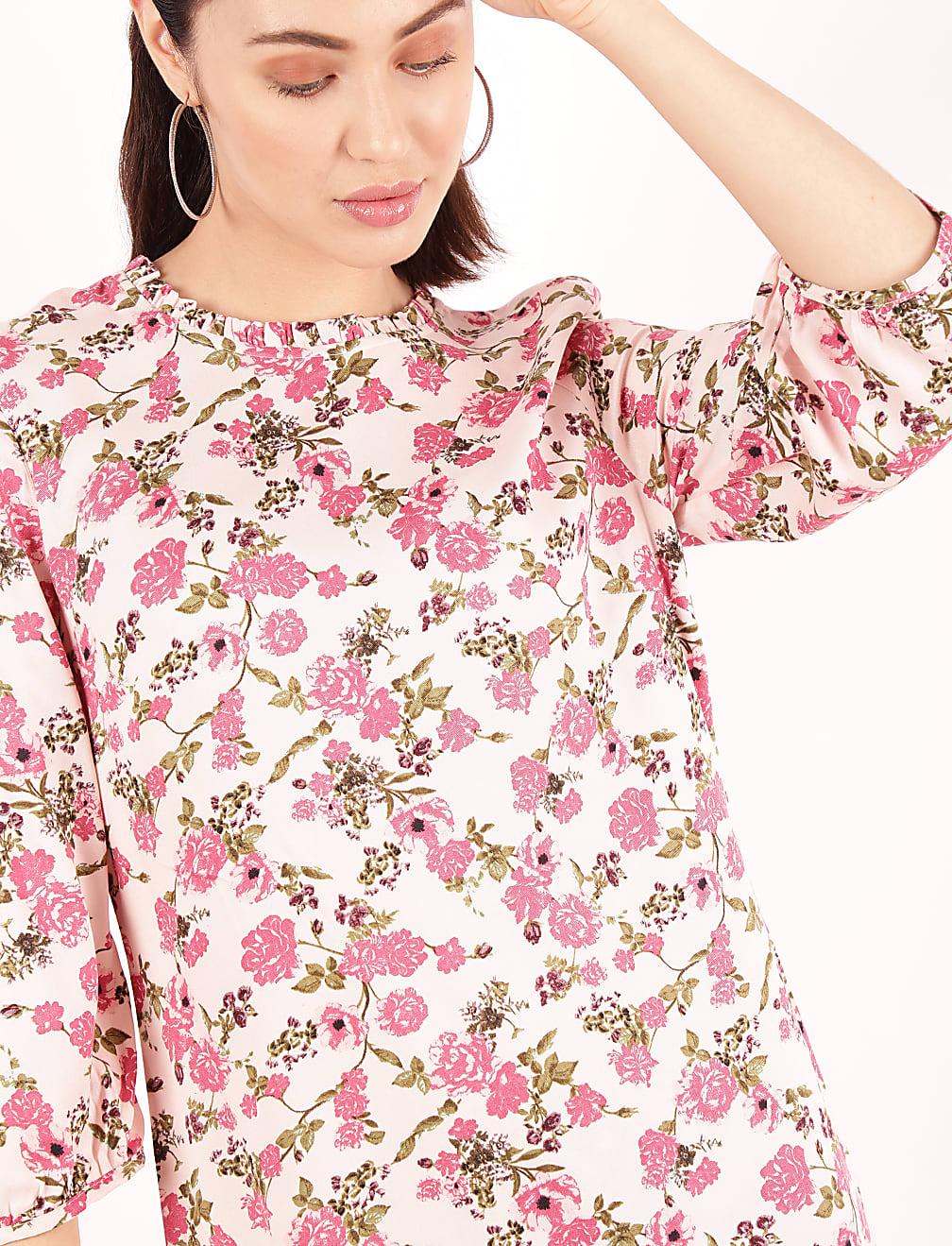 sukienka kwiaty print T42-3115K-A4