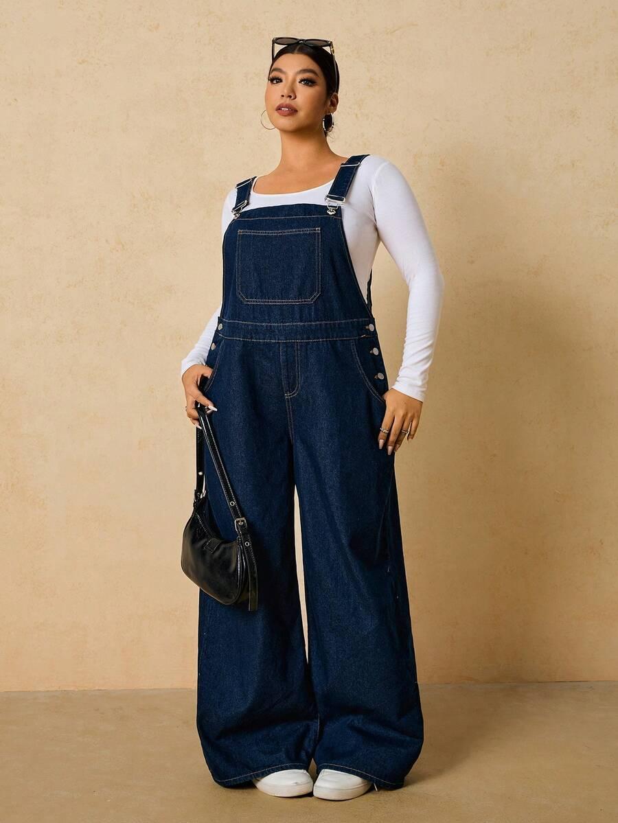 granatowe spodnie ogrodniczki jeans 