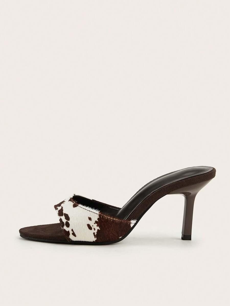 klapki obcas animal print