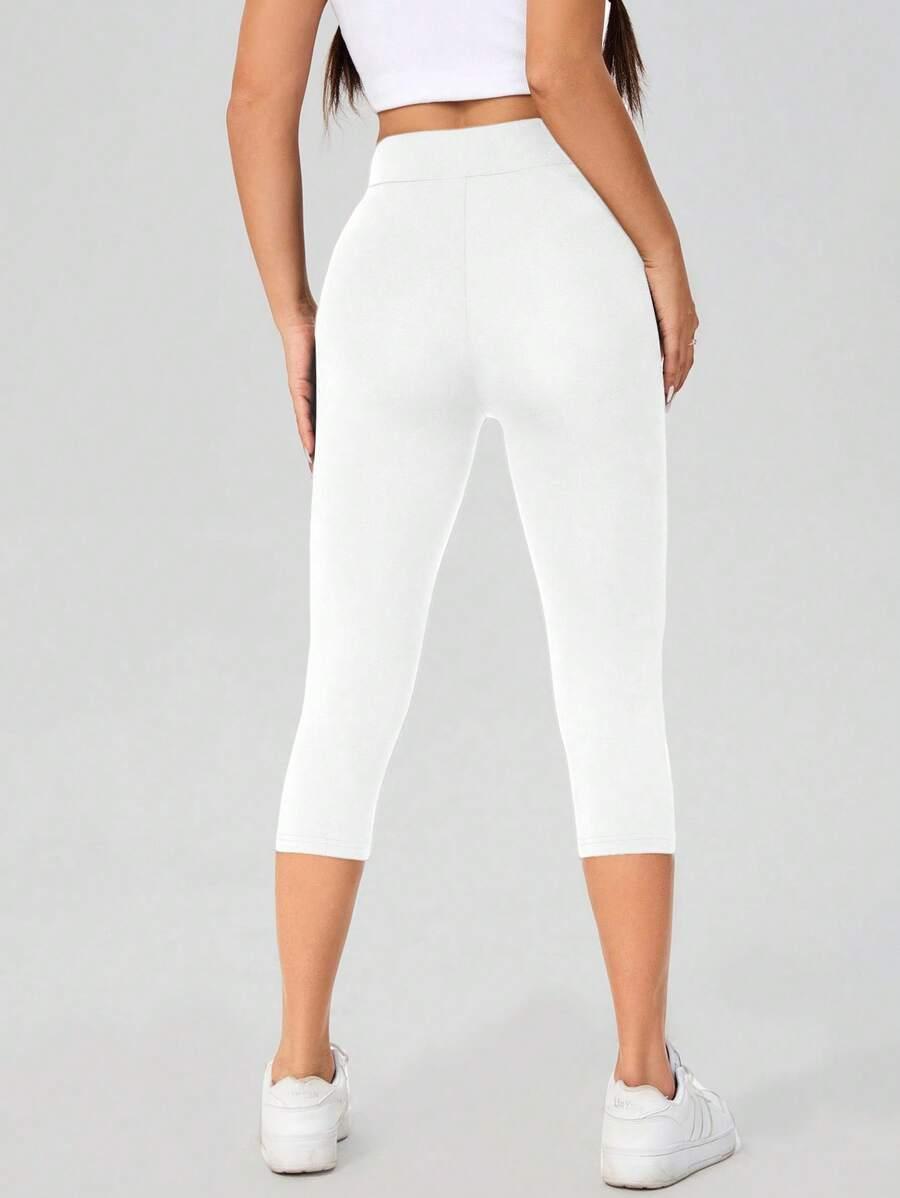 białe legginsy 3/4