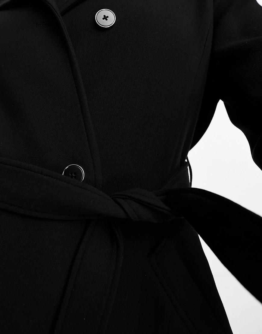 dwurzędowy klasyczny czarny płaszcz