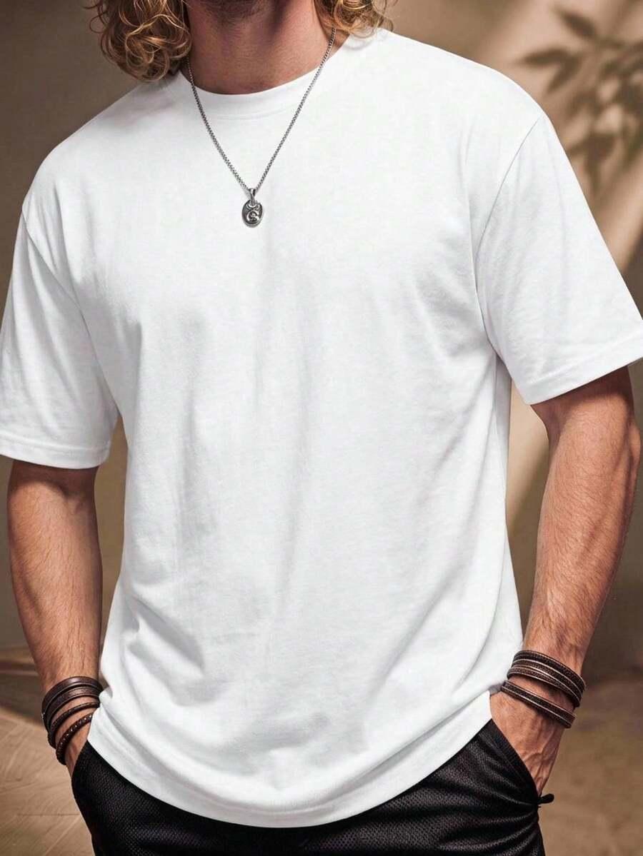 BIAŁY T-SHIRT OKRĄGŁY DEKOLT