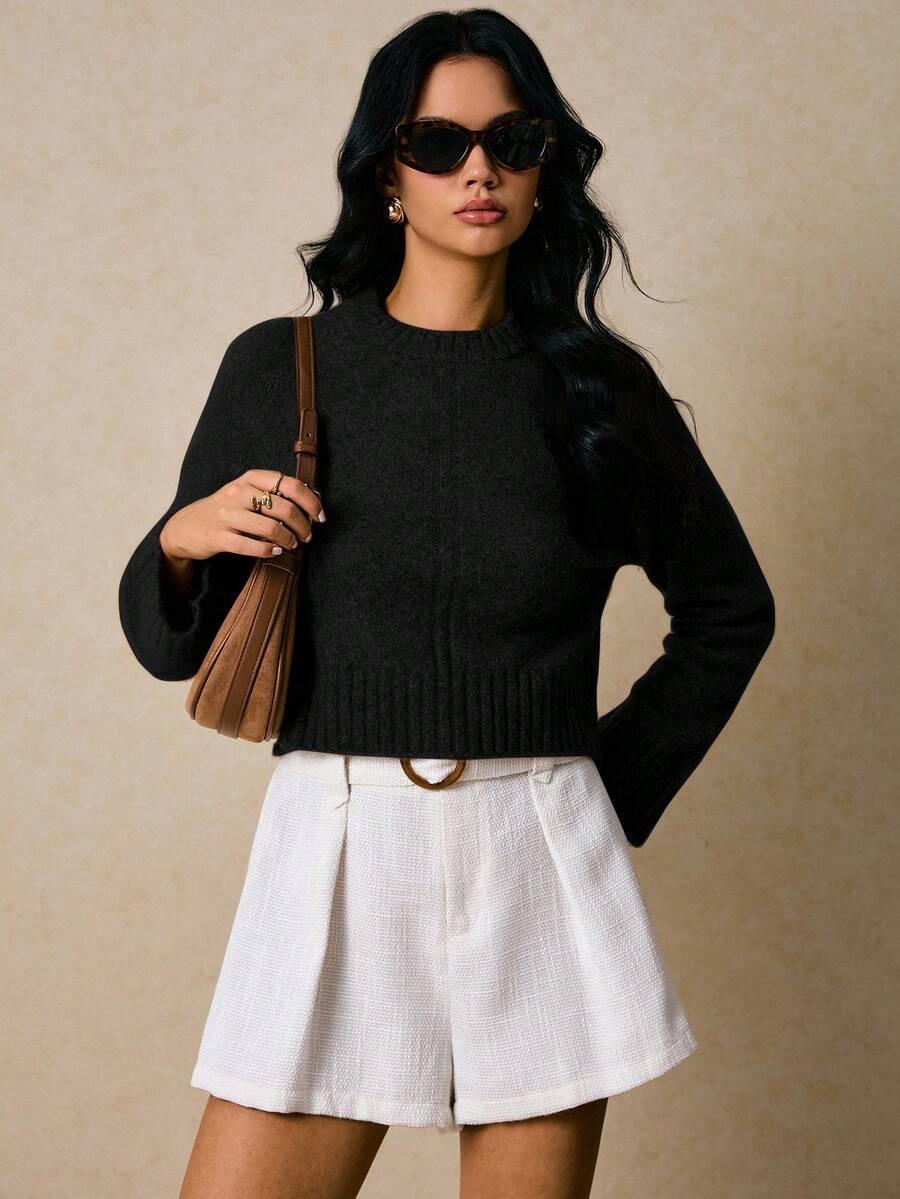 czarny sweter dzianina