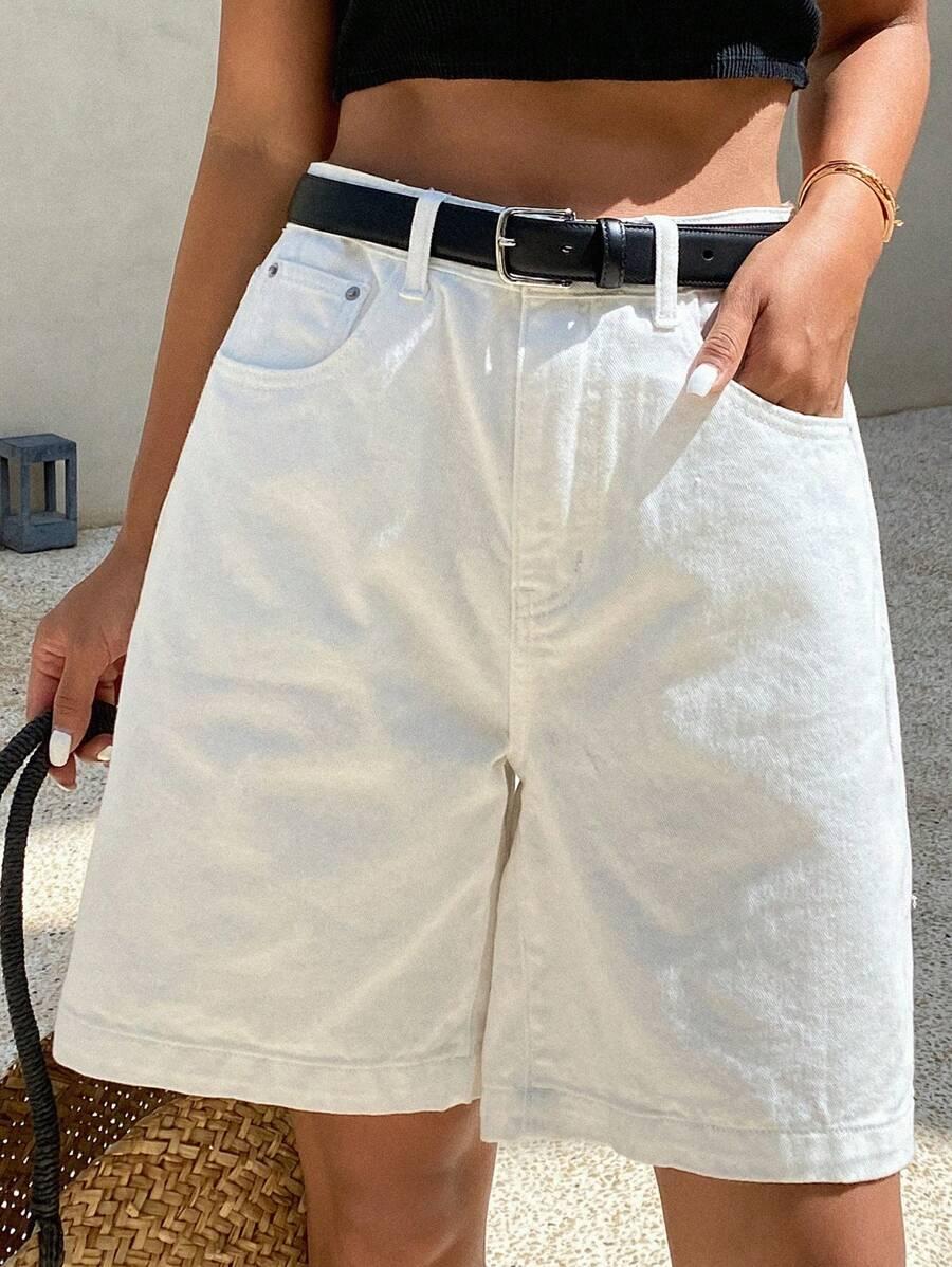 BIAŁE SPODENKI JEANS