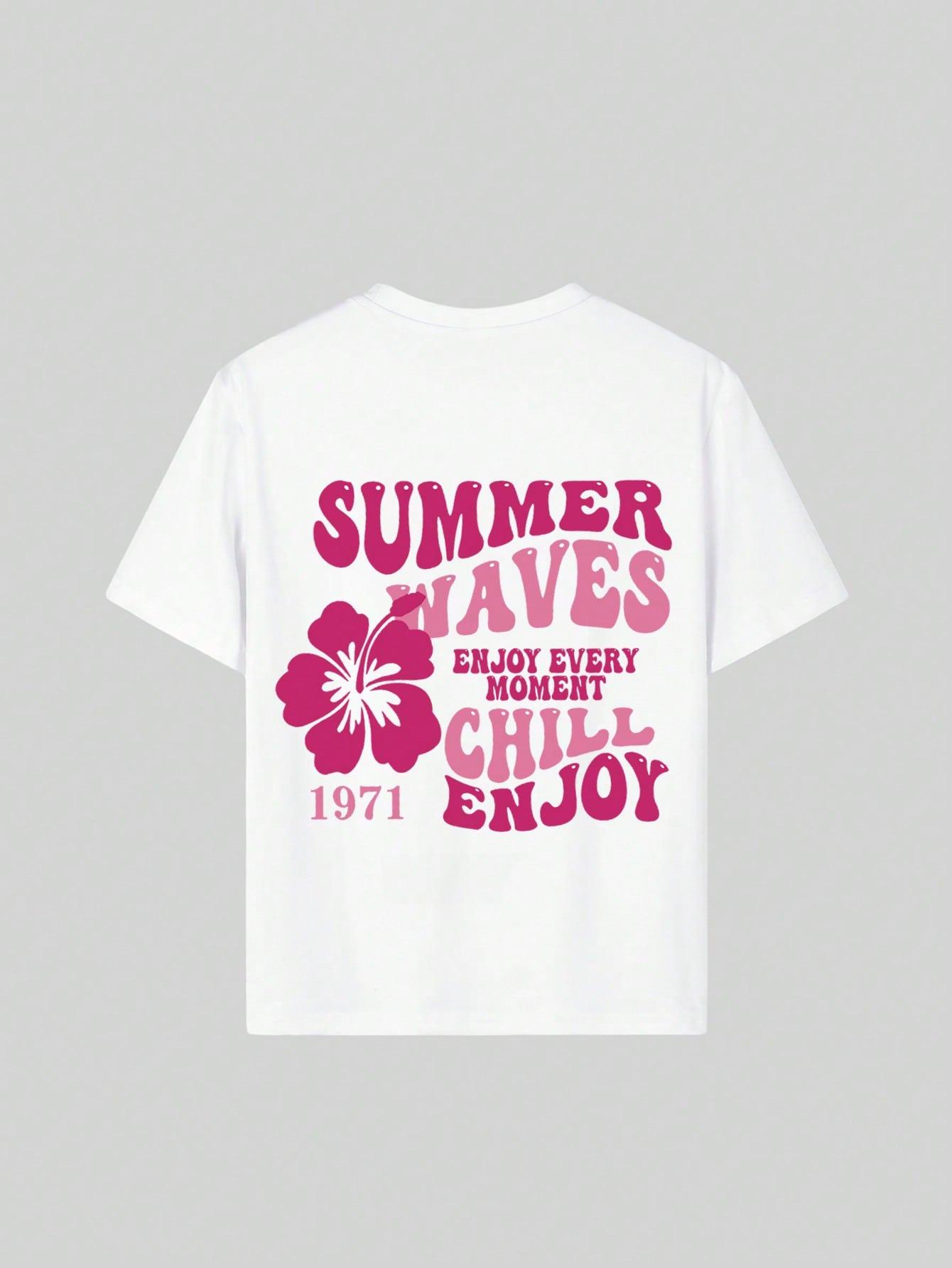 biały t-shirt nadruk