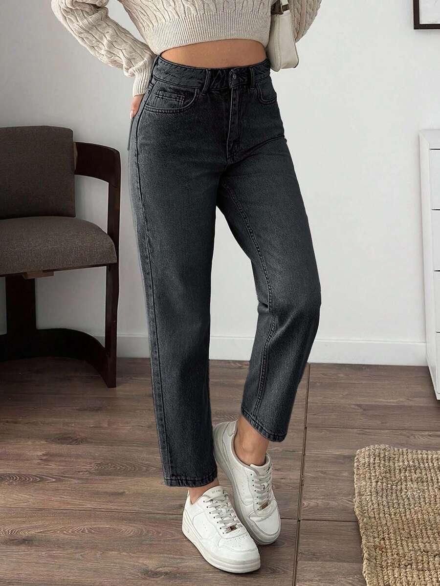 CZARNE SPODNIE JEANS