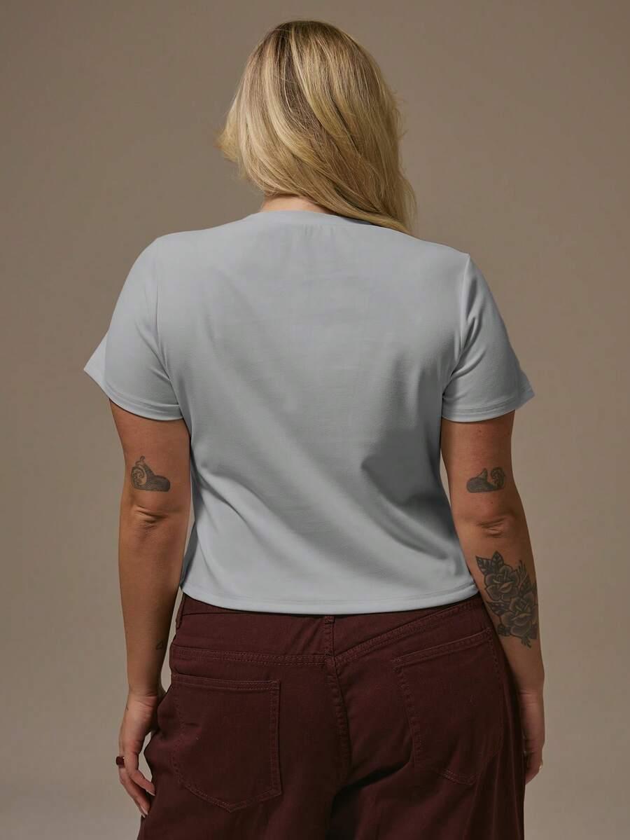 T-SHIRT DAMSKI OKRĄGŁY DEKOLT