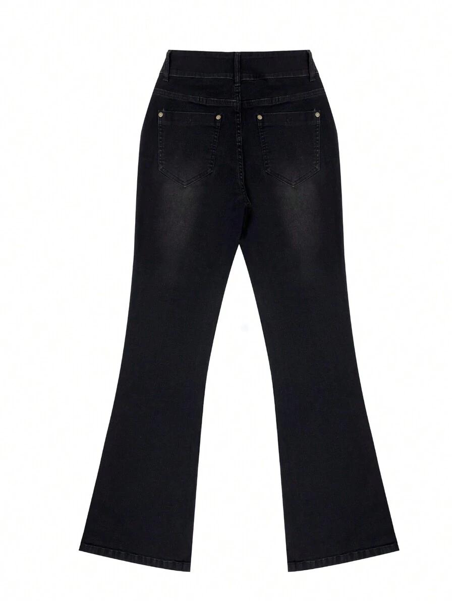 CZARNE SPODNIE JEANS NISKI STAN