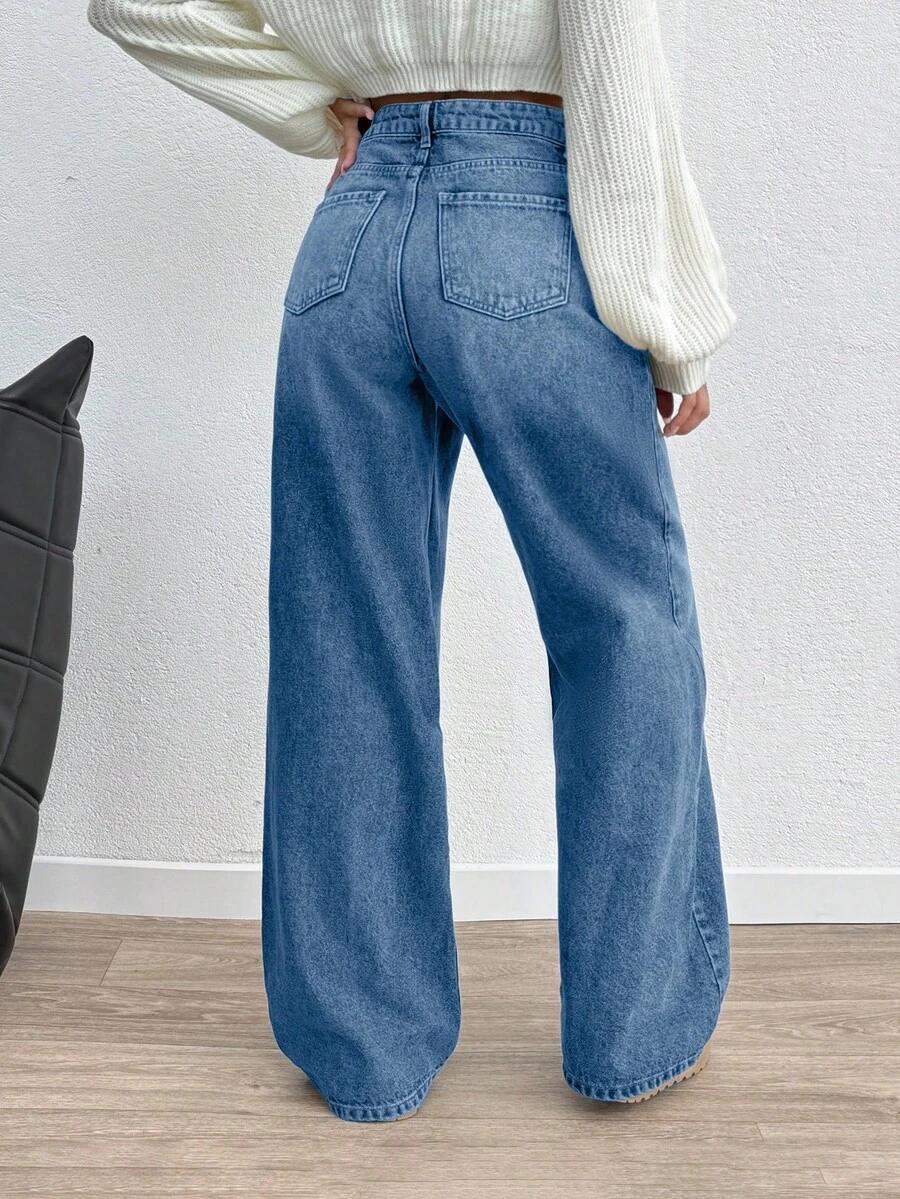 spodnie jeans szeroka nogawka