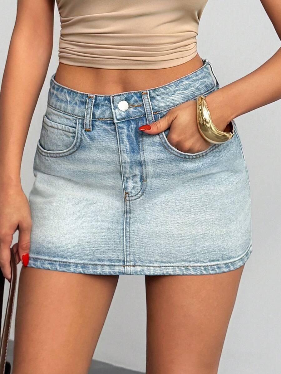 JEANSOWA MINI SPÓDNICA