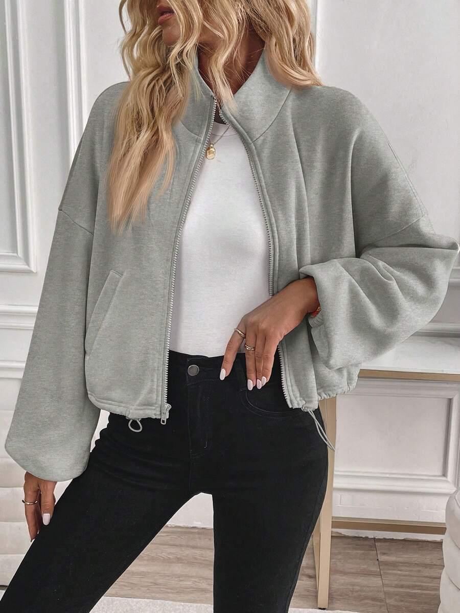 SZARA BLUZA ZAMEK